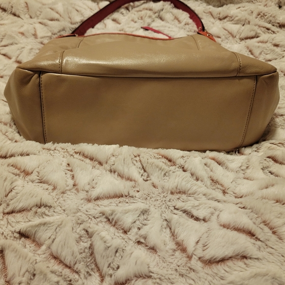 Coach Daisy Spectator Boho Shoulder Bag tan coral pink free shipping! - Picture 6 of 8